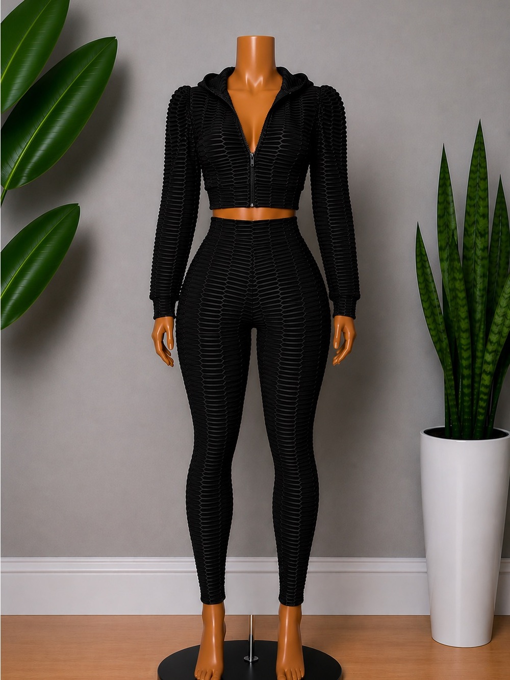 Elegant Black Women's Jogger Set